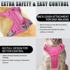 BARKBAY poignee de controle en rose pour guider sans traction