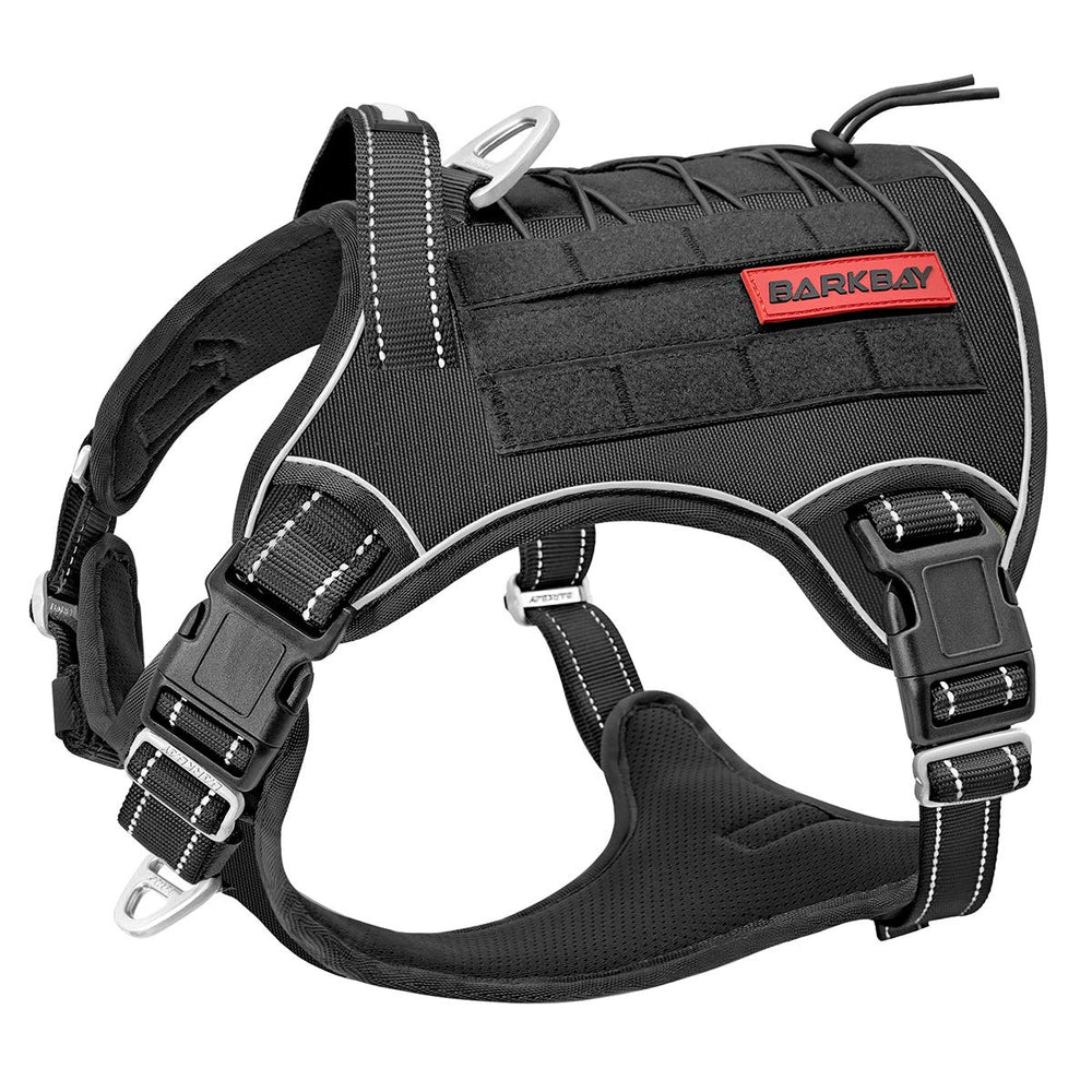 Harnais tactique BARKBAY pour chien grand, confort et contrôle.