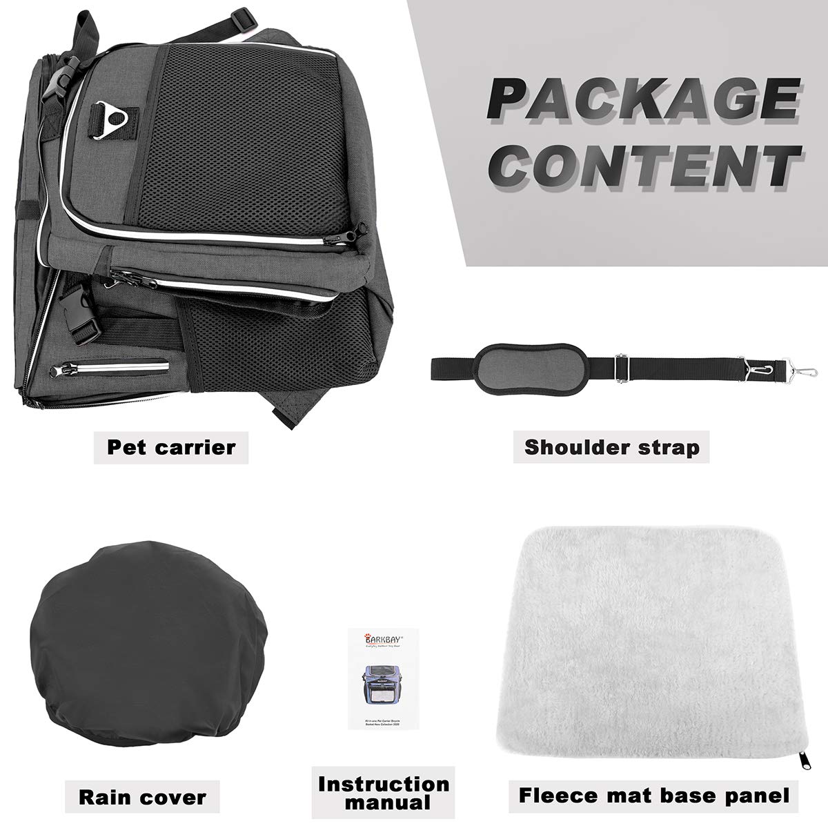 BARKBAY Panier-velo-petits-chiens-8kg: adapté aux animaux jusqu'à 8 kg.