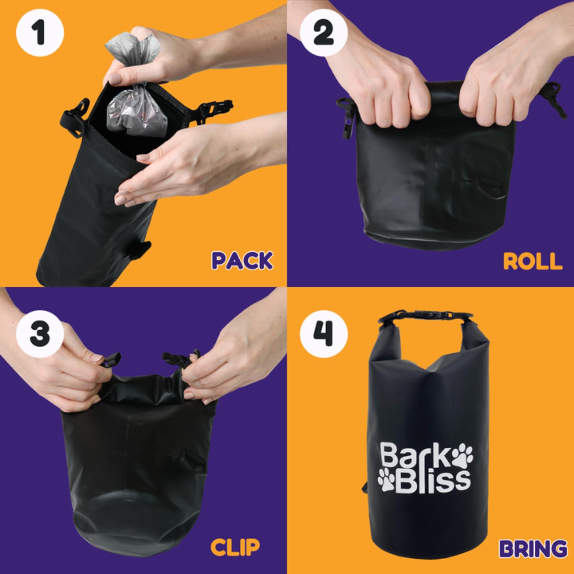 Étui BarkBliss anti-odeur et imperméable maintient l'intérieur sec et sans odeur.