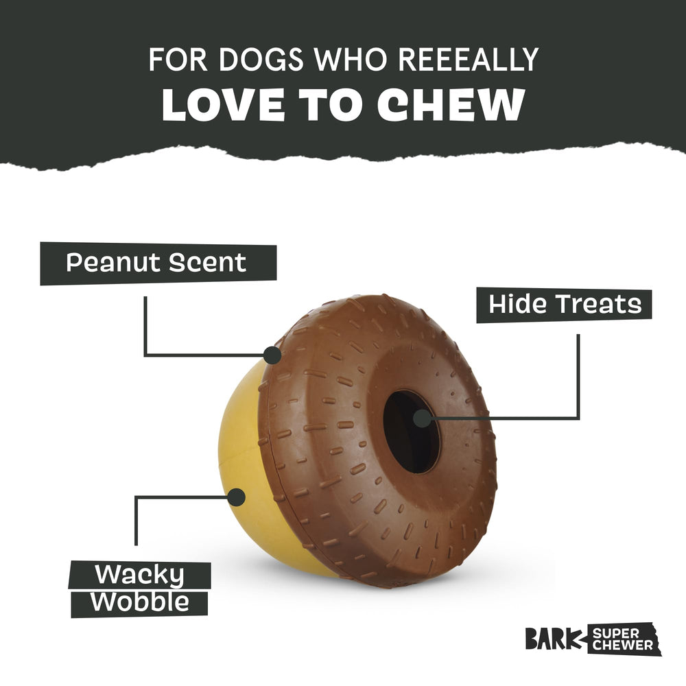 Barkbox Acornucopia, textures irrégulières: stimule le masticage et prévient l’ennui.