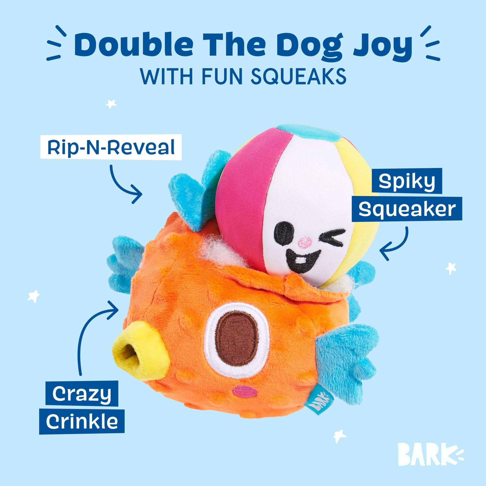 BarkBox Air Head: jouet idéal pour jeux intérieurs et extérieurs.
