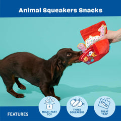 BarkBox Animal Squeakers ensemble quatre en un avec peluches douces et options mâcher