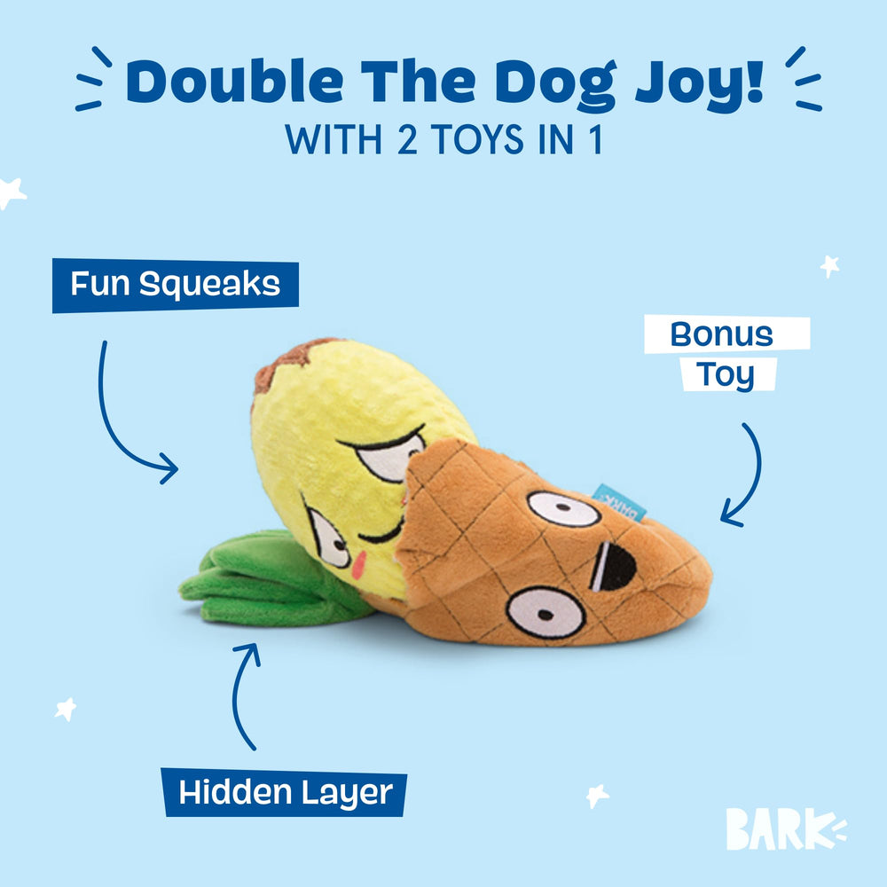 BarkBox balle épine intérieure sifflante, offre surprise et défi lors du jeu