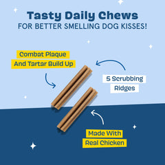 Barkbox Bright baton dentaires avec rainures profondes pour brosser les dents.