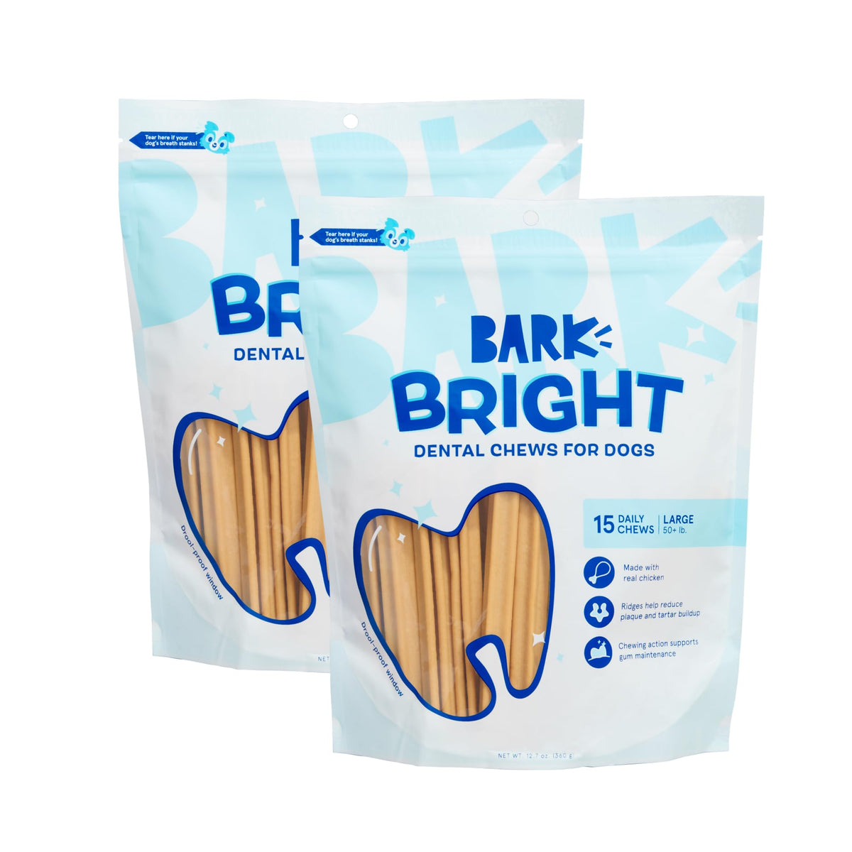 BarkBox Bright batonnet dentaire cretes pour un nettoyage efficace.