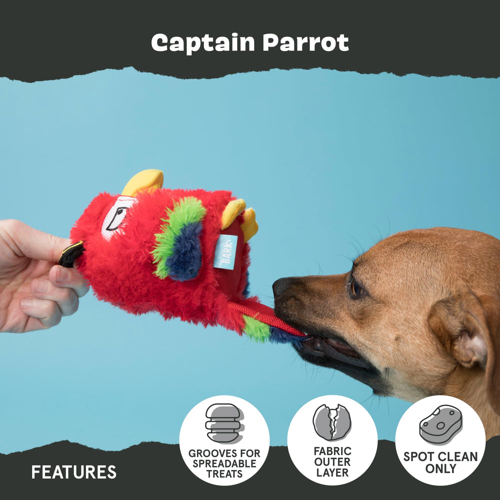 BARKBOX Capitaine Perroquet : mouvement basculant pour un jeu interactif.