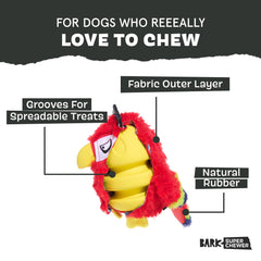 BARKBOX Capitaine Perroquet : noyau en caoutchouc naturel pour mâchage durable.