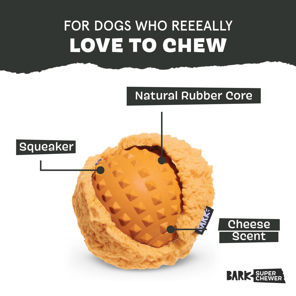 Cheeze Brawl Barkbox, cœur dur dévoilant une surprise pendant le jeu.
