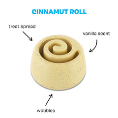 BarkBox Cinamutt Roll, senteur vanille qui attire l’attention pendant le jeu.