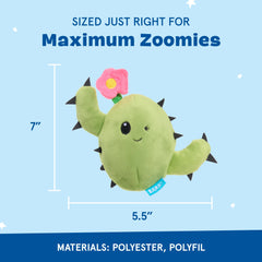 Texture crissante de Barkbox Consuela le Cactus qui stimule les sens lors des lancers.