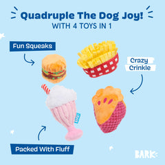 BarkBox Dine & Dash frites jouet : mordillage sûr et texture croquante