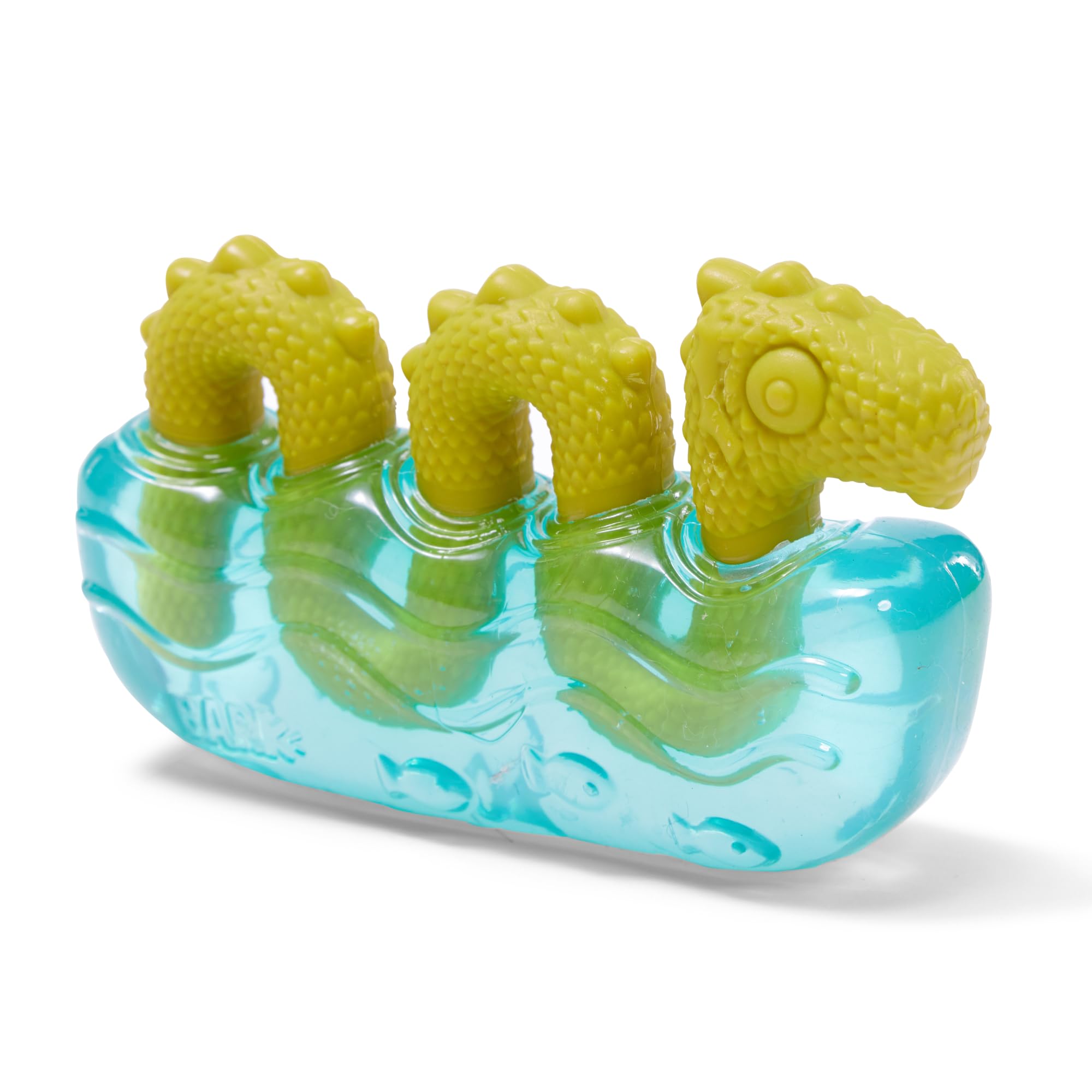 Jouet BarkBox Dogness Monster en caoutchouc et nylon, texture durable pour mâchage.