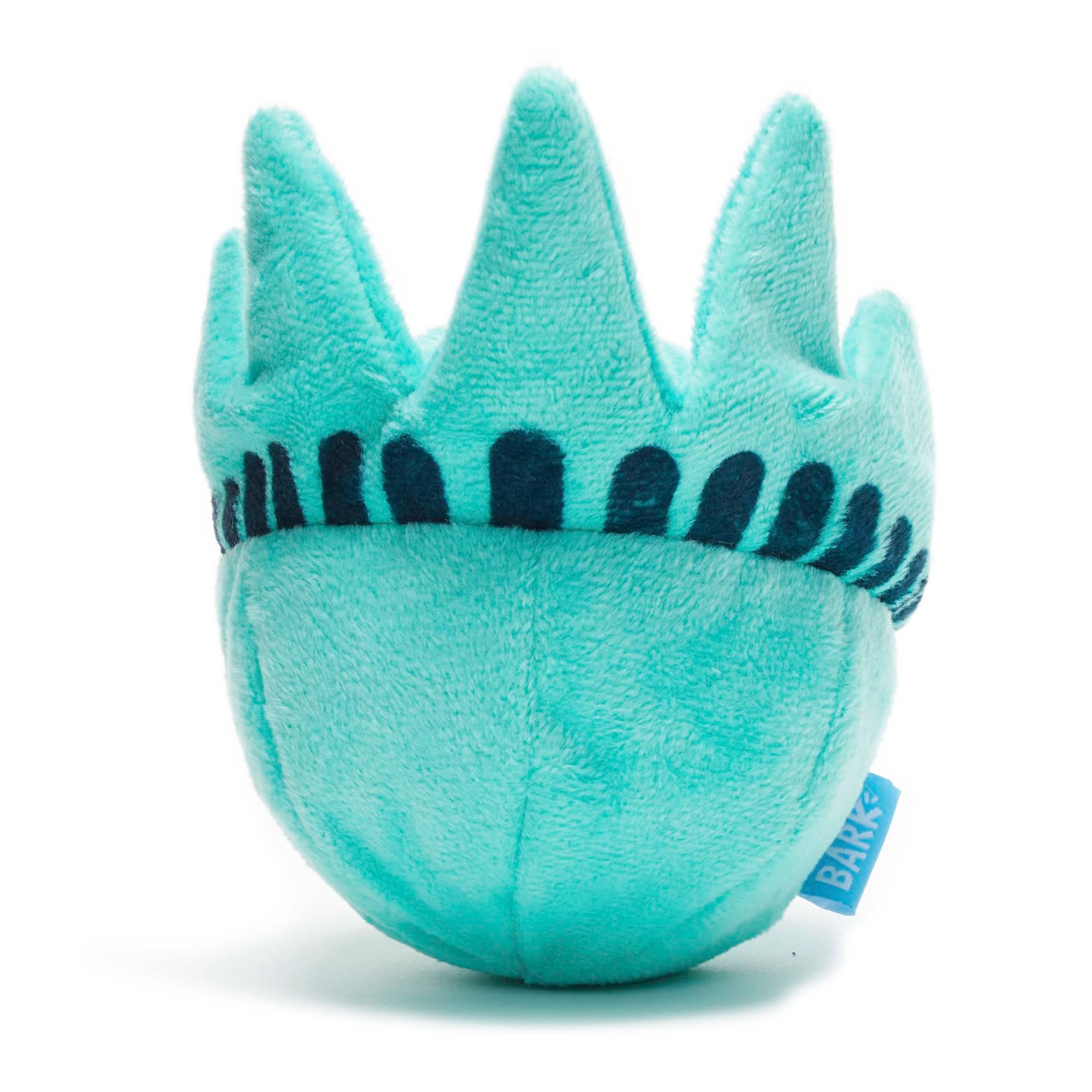 Jouet BarkBox Lady Liberty Ball en peluche extérieur, parfait pour des câlins et jeux sûrs.