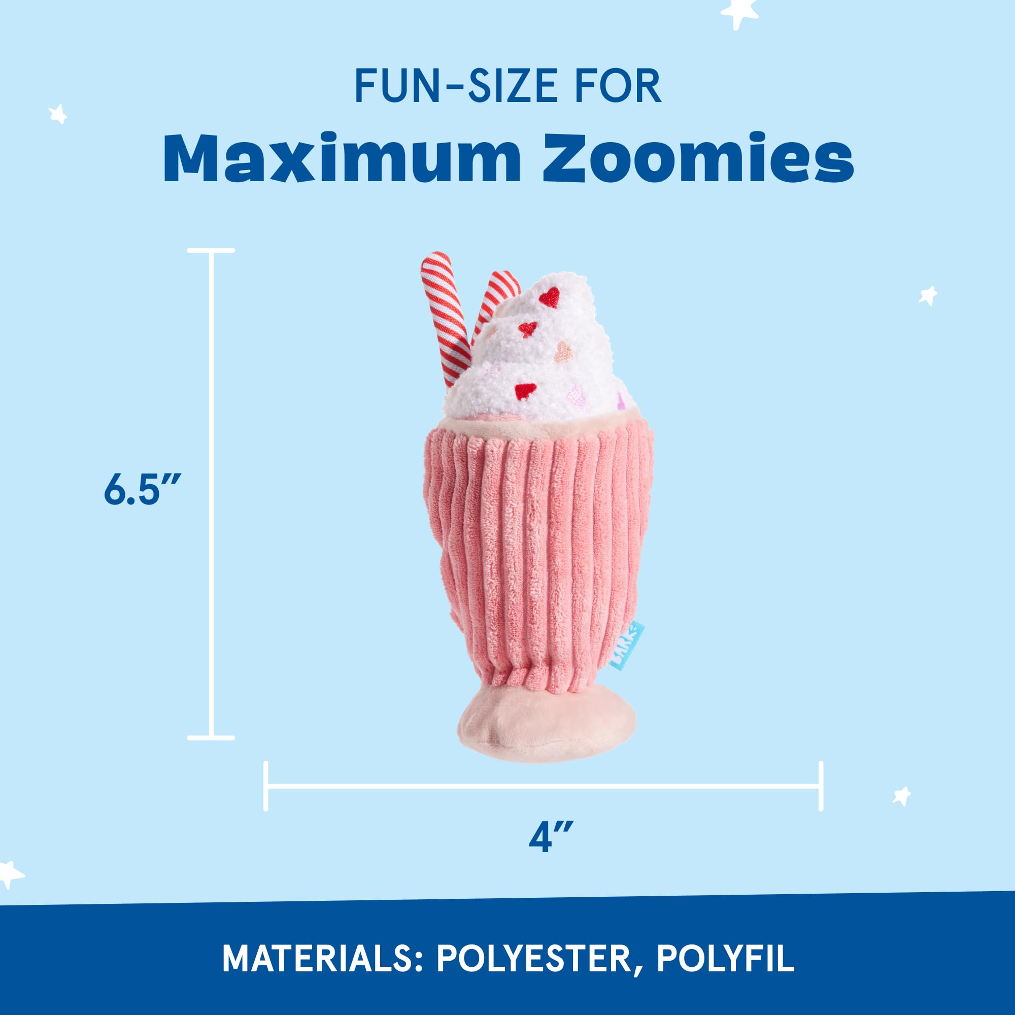 Poche cachée pour friandise sur BarkBox Milkshake, stimulation de l’interaction.
