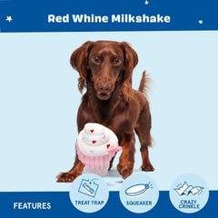 Squeaker interne et disque BarkBox Milkshake, son engageant lors du jeu.