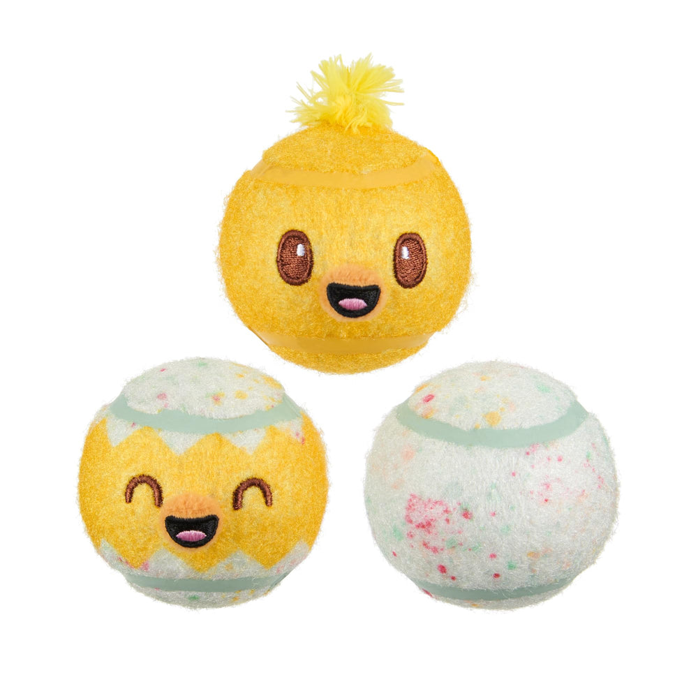 Barkbox Play Hatch: balles-tennis jaunes, parfaites pour des sessions dynamiques.