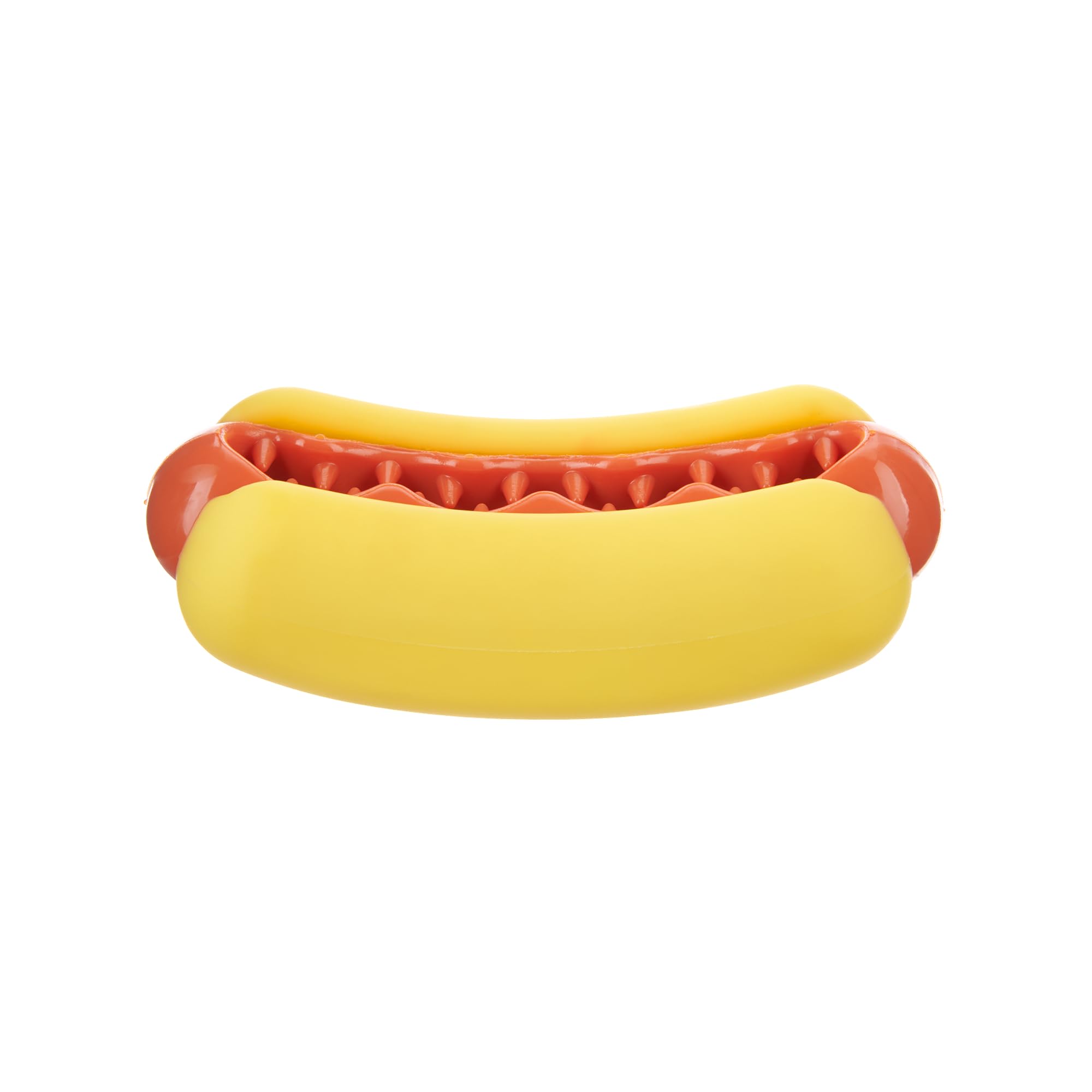 BarkBox Saucisse de viande: jouet en caoutchouc durable pour chiens moyens.
