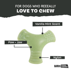 BarkBox Super Chewer – parfum menthe, soutien à l’entretien dentaire en jeu.