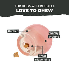Verre de vin en caoutchouc BarkBox Tipsy Rosé, durable et sûr pour chiens actifs.