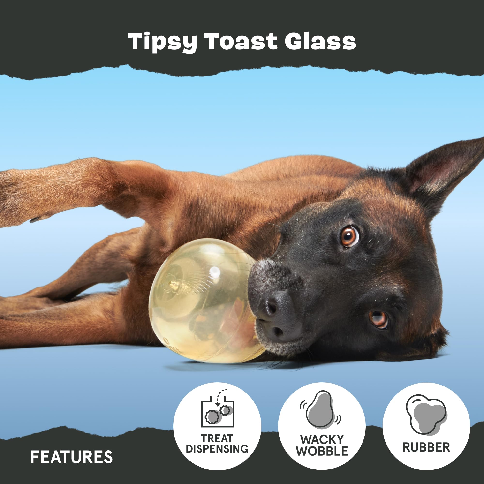 BarkBox Tipsy Toast - tiroir-friandises accessible pour placer les friandises