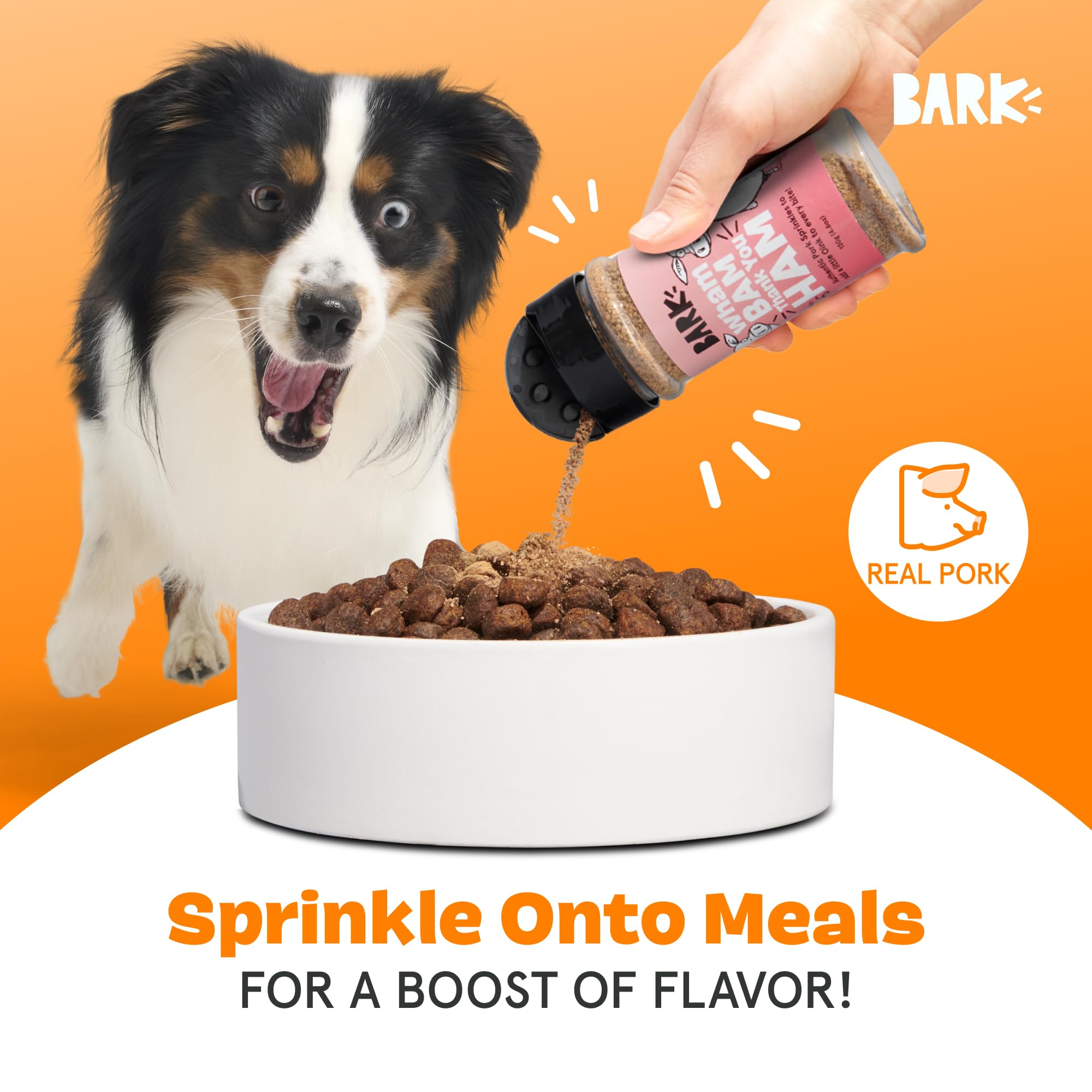 Topper Porc BarkBox avec ingrédients limités et romarin, pour une saveur naturelle