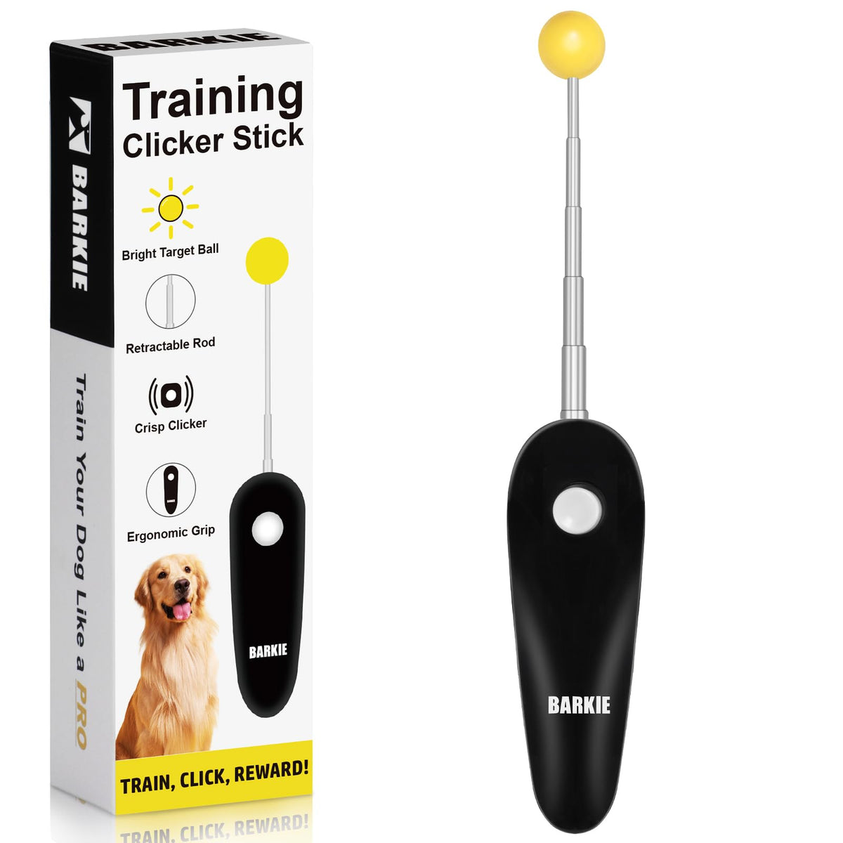 BARKIE signal sonore et cible jaune pour attirer l'attention du chien.