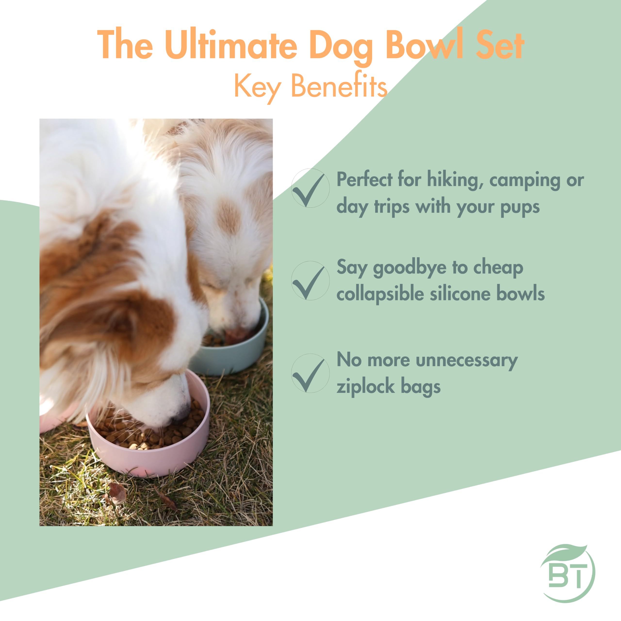 Barkin' Trails ensemble de bols chien compact.