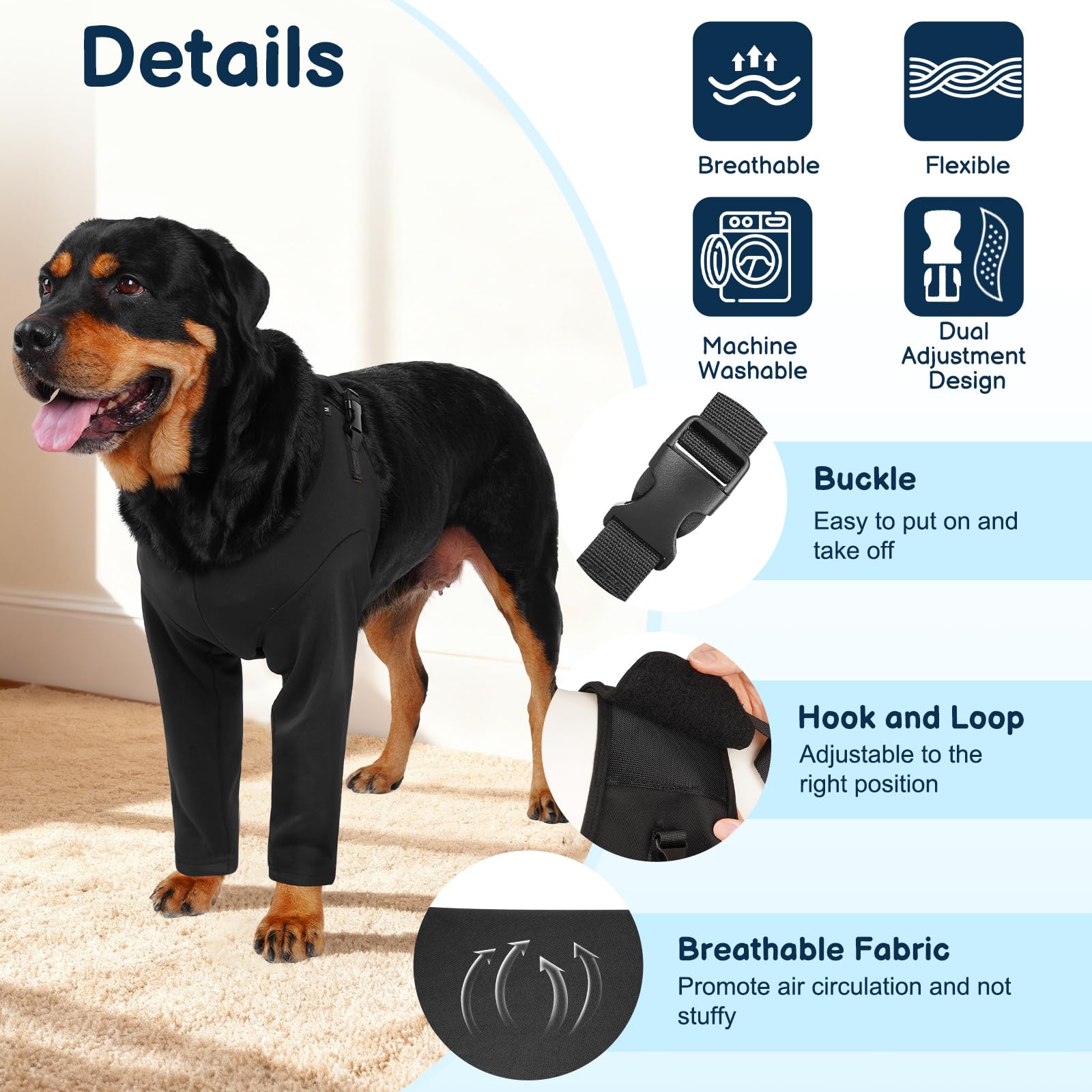BARKLESS fermeture-velcro-double pour un ajustement sécurisé et rapide