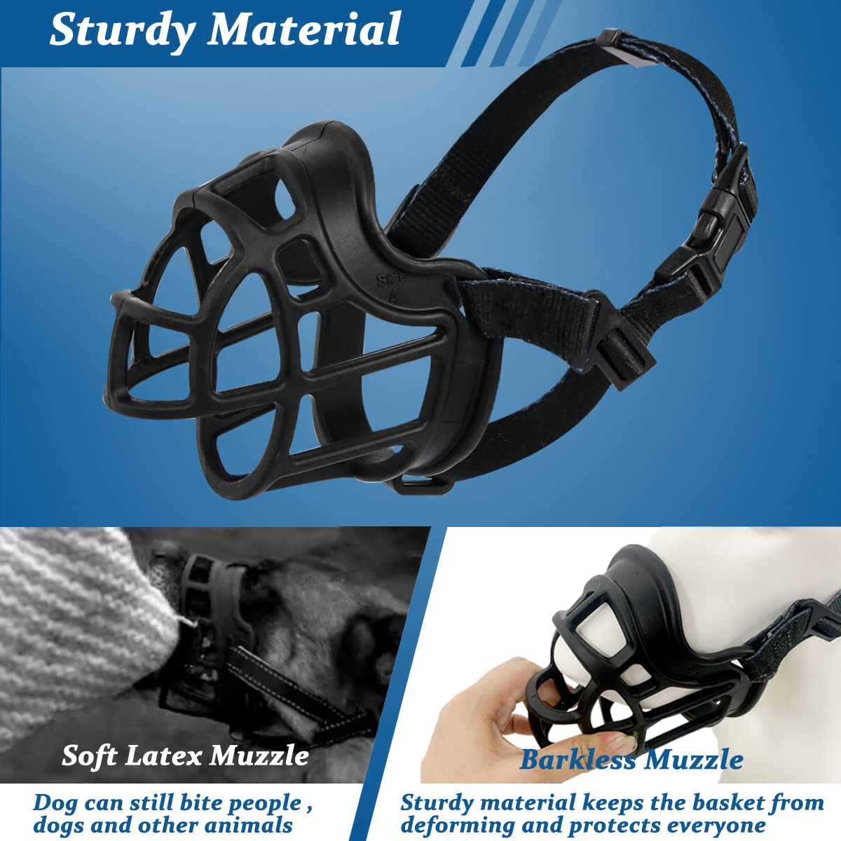 BARKLESS museau-panier design-ergonomique: évite les frottements près des yeux.