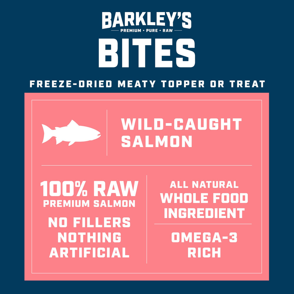 Barkleys Bag Saumon Bites – parfaites comme garniture de repas avec protéines.