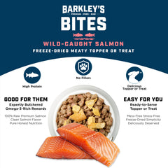 Barkleys Bag Saumon Bites – ingrédients simples et saumon sauvage.