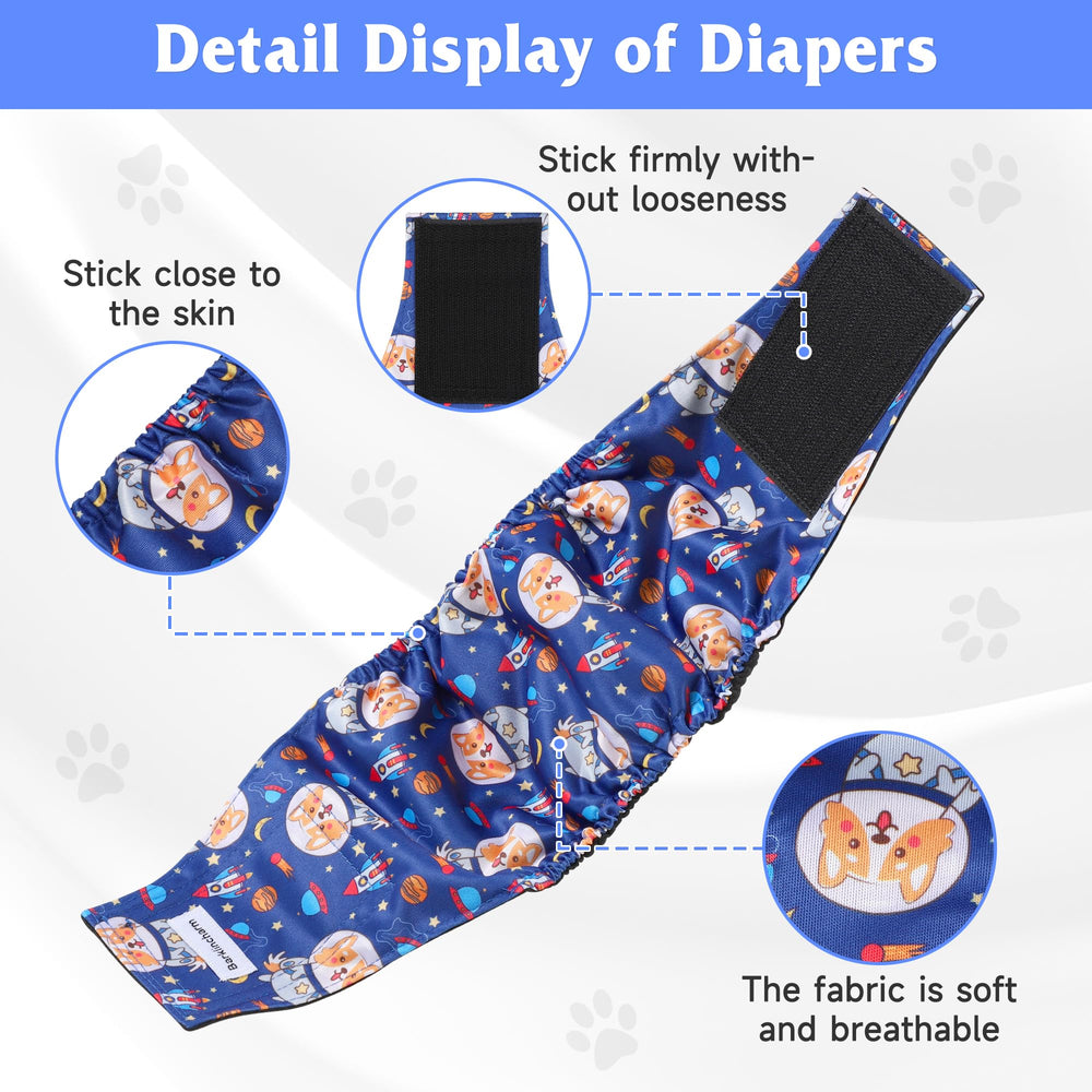 Couches Barklincharm pour chien mâle, lavables et réutilisables pour réduire les déchets.