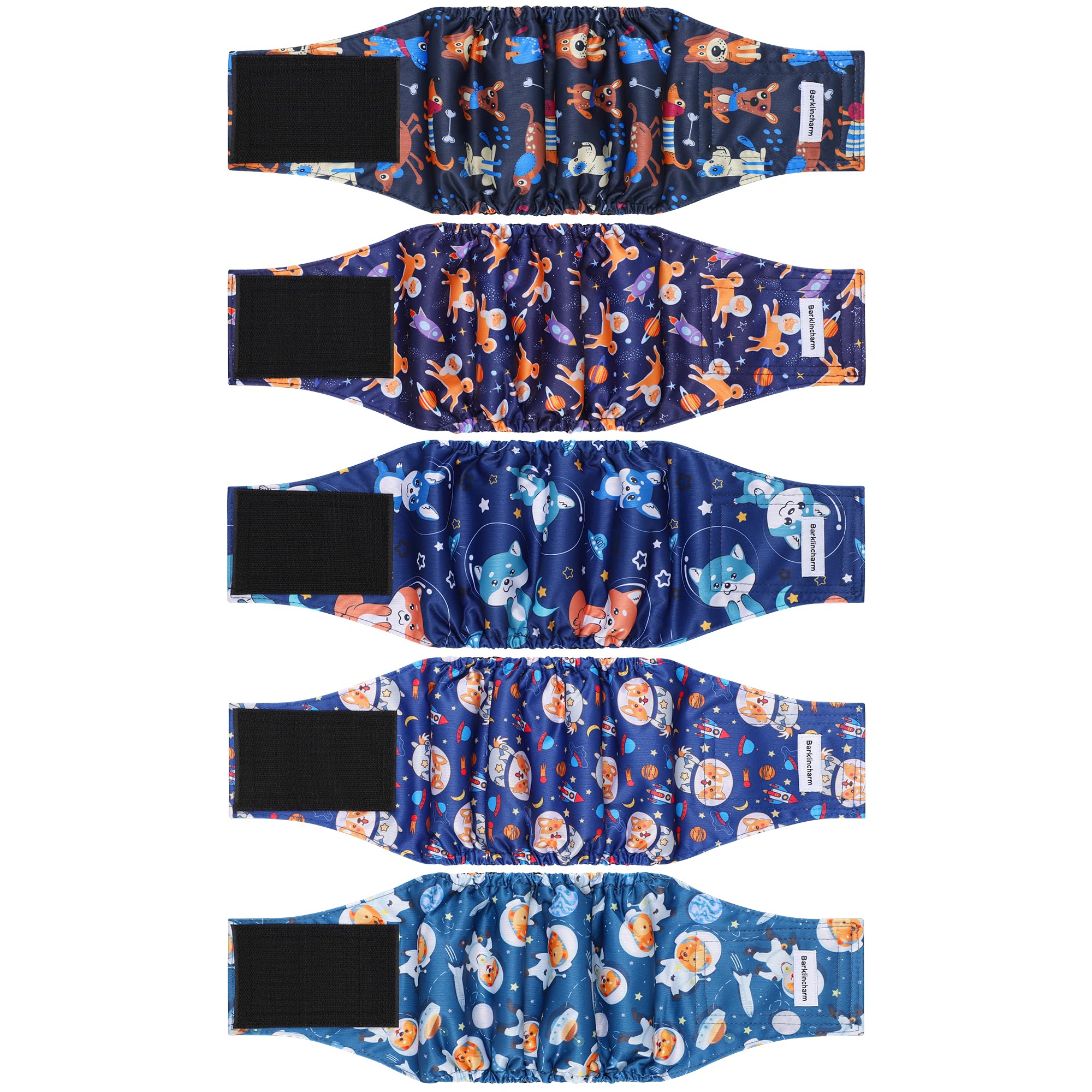 Protection ventrale Barklincharm 5-pack, confort et protection anti fuite pour chien mâle.