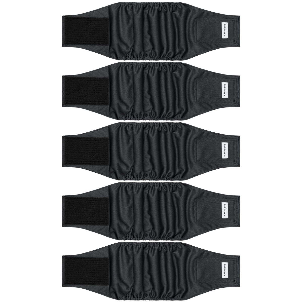 Pack Barklincharm 5 couches pour chiens mâles XXL noir, absorbantes et anti-fuite.