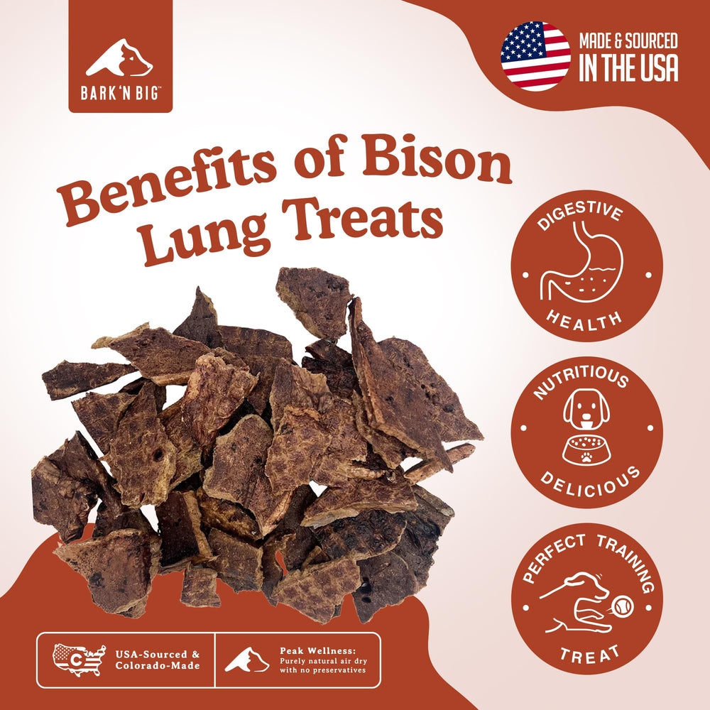 Protéines maigres du BARK'N BIG Bison Lung pour chiens actifs.