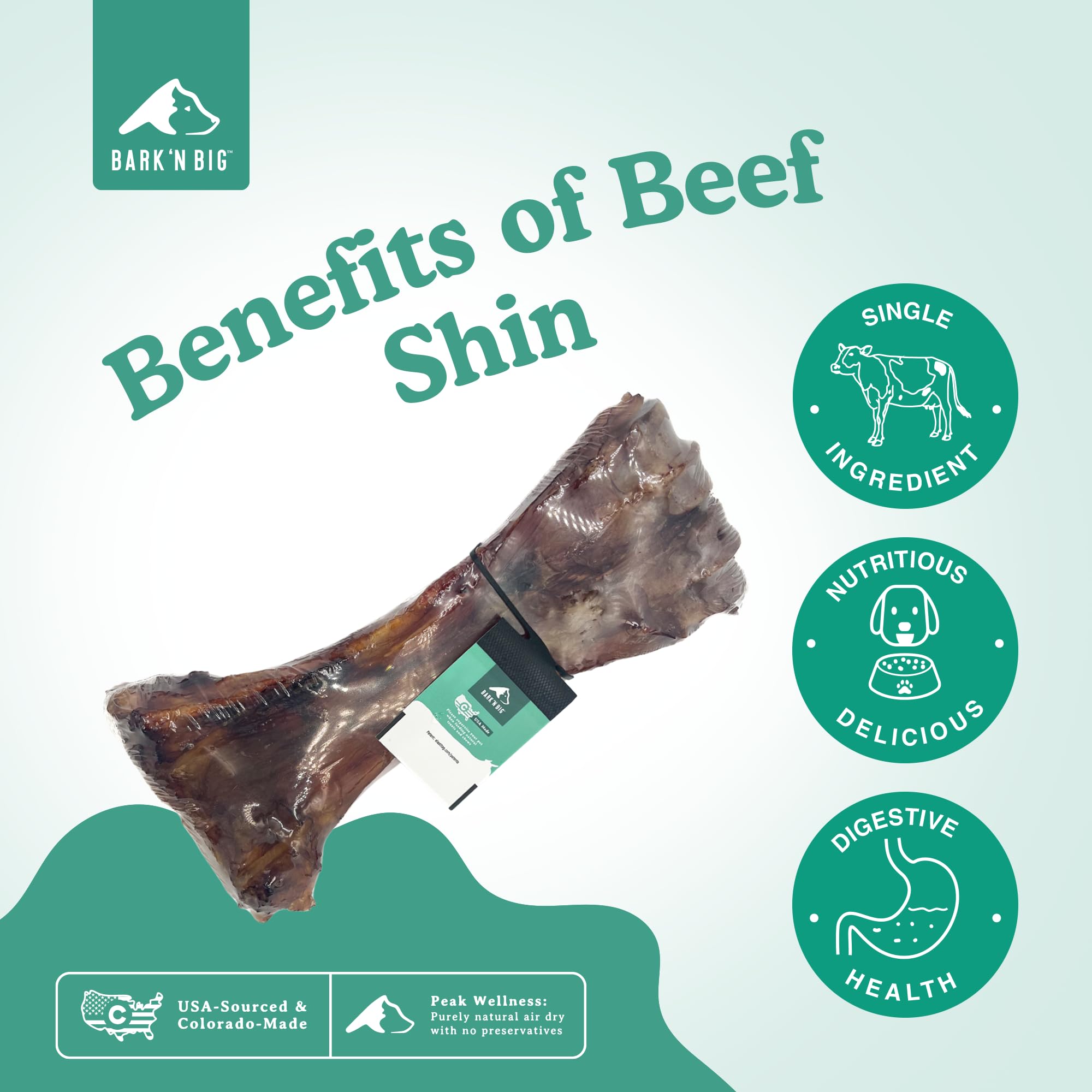 BARK'N BIG tranche de boeuf fumée avec moelle, récompense durable pour gros chiens