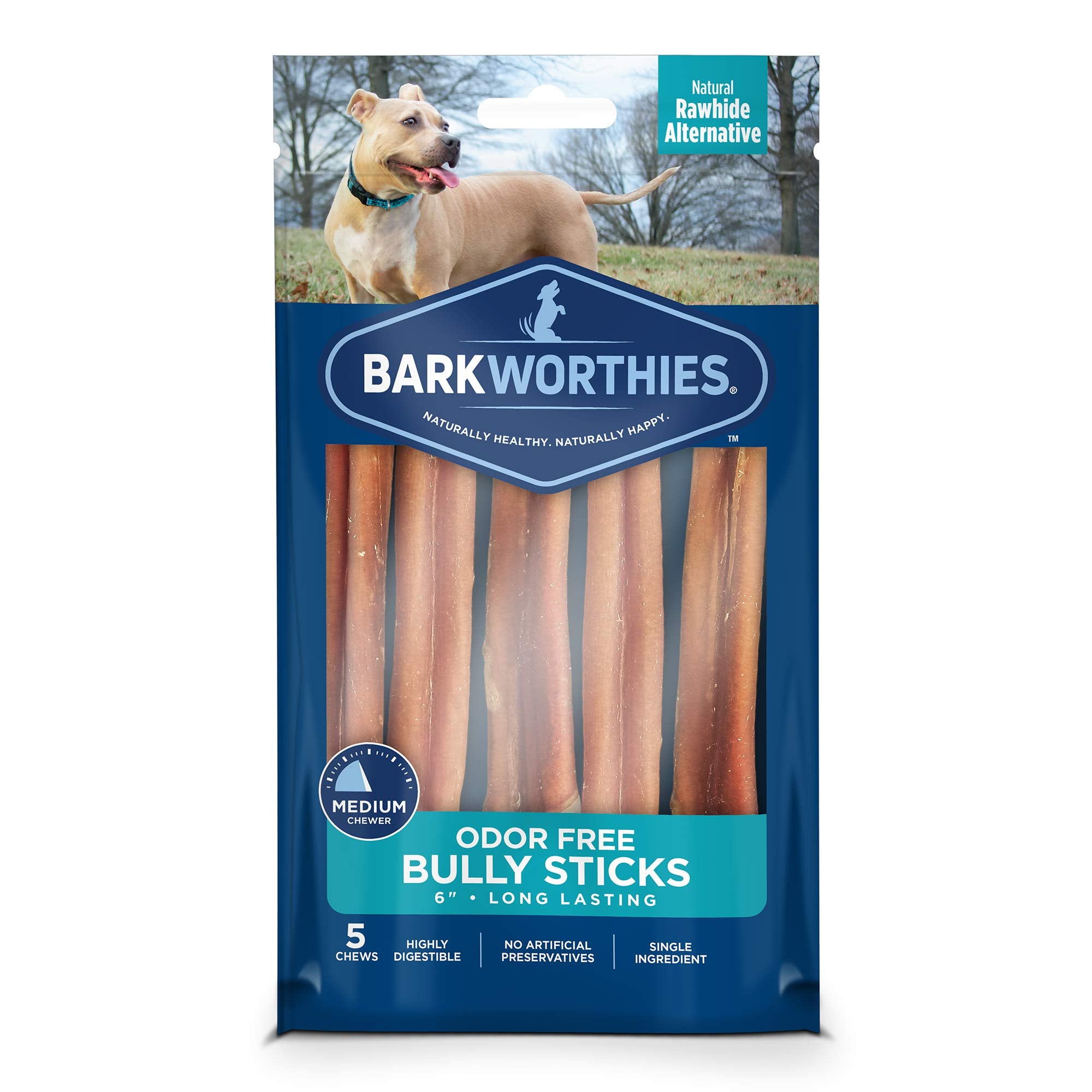 Barkworthies baton a macheter sans odeur 6 pouces, lot de 5 pieces.