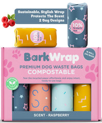 BARKWRAP BAG – rouleau sacs caca framboise, sorties propres et parfumées.