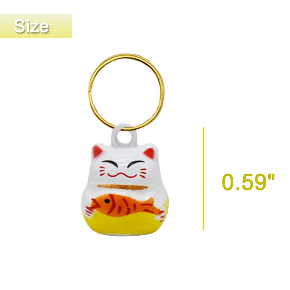 Clochette Barleygoo chat chanceux blanche sur collier, son clair et discret.