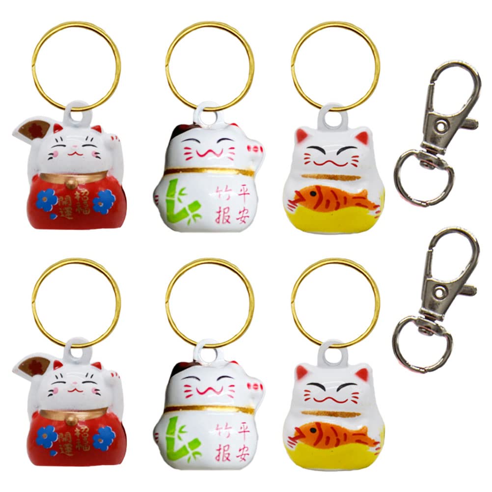 Clochette Barleygoo chat chanceux rouge sur collier, facile à repérer et festive.