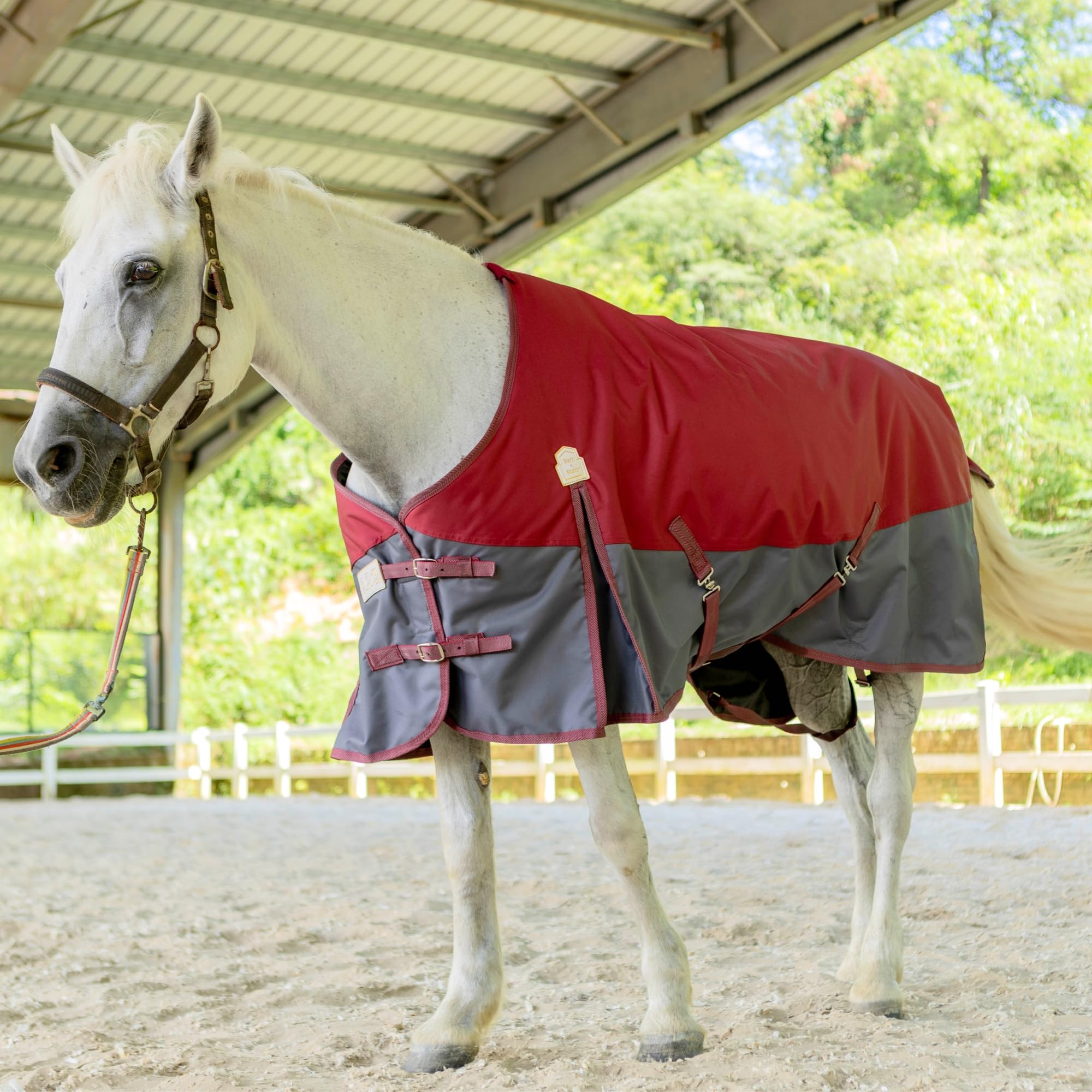 Tissu imperméable 600D de la couverture cheval, protection contre pluie et vent.