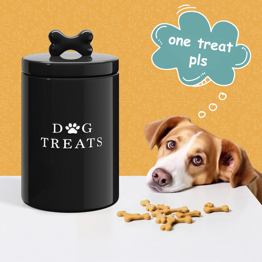 Barnyard Designs Couvercle hermetique avec joint silicone, préserve l’alimentation chien noir.