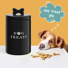 Barnyard Designs Couvercle hermetique avec joint silicone, préserve l’alimentation chien noir.