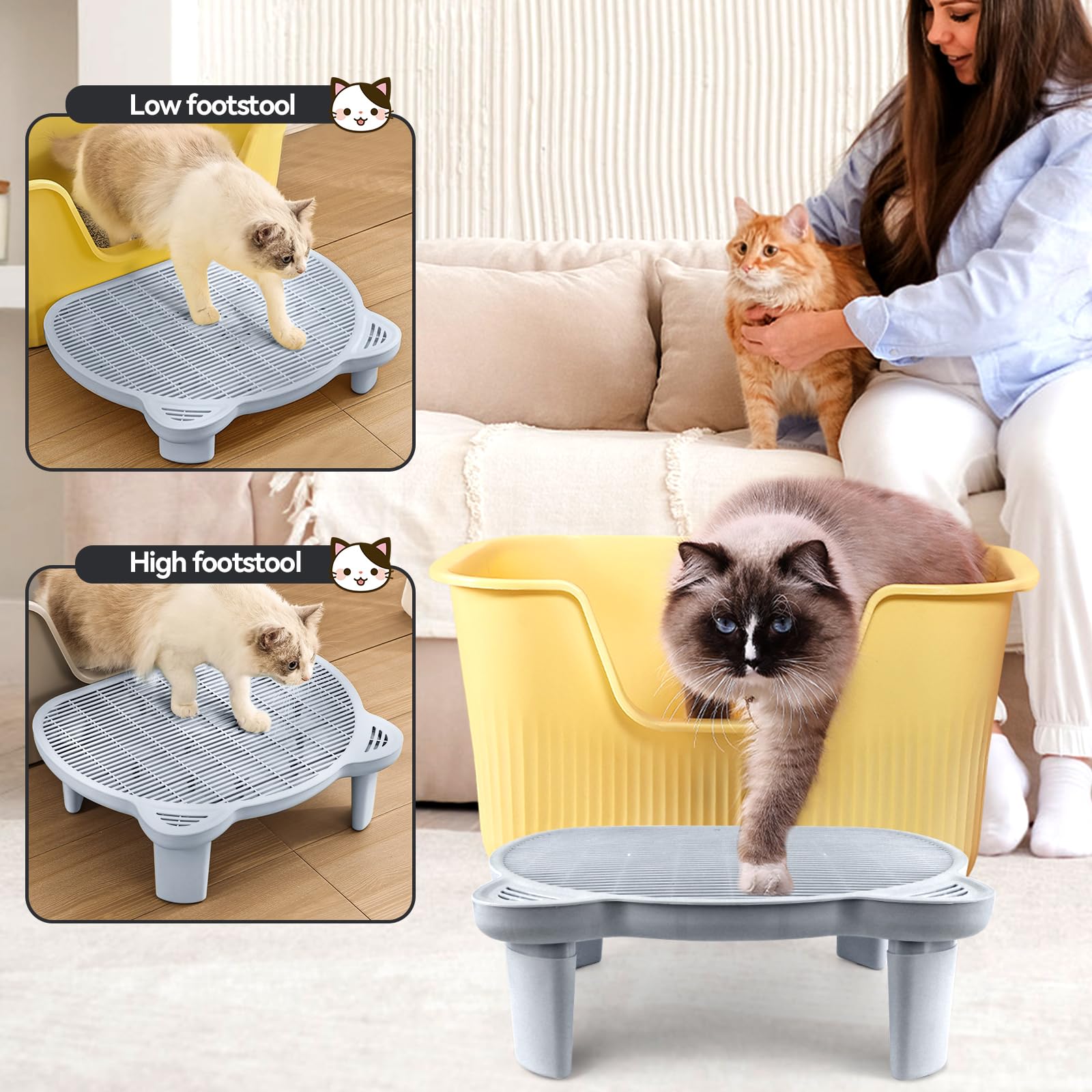 Bartuke assemblage rapide de la rampe pour litière chat sans outil