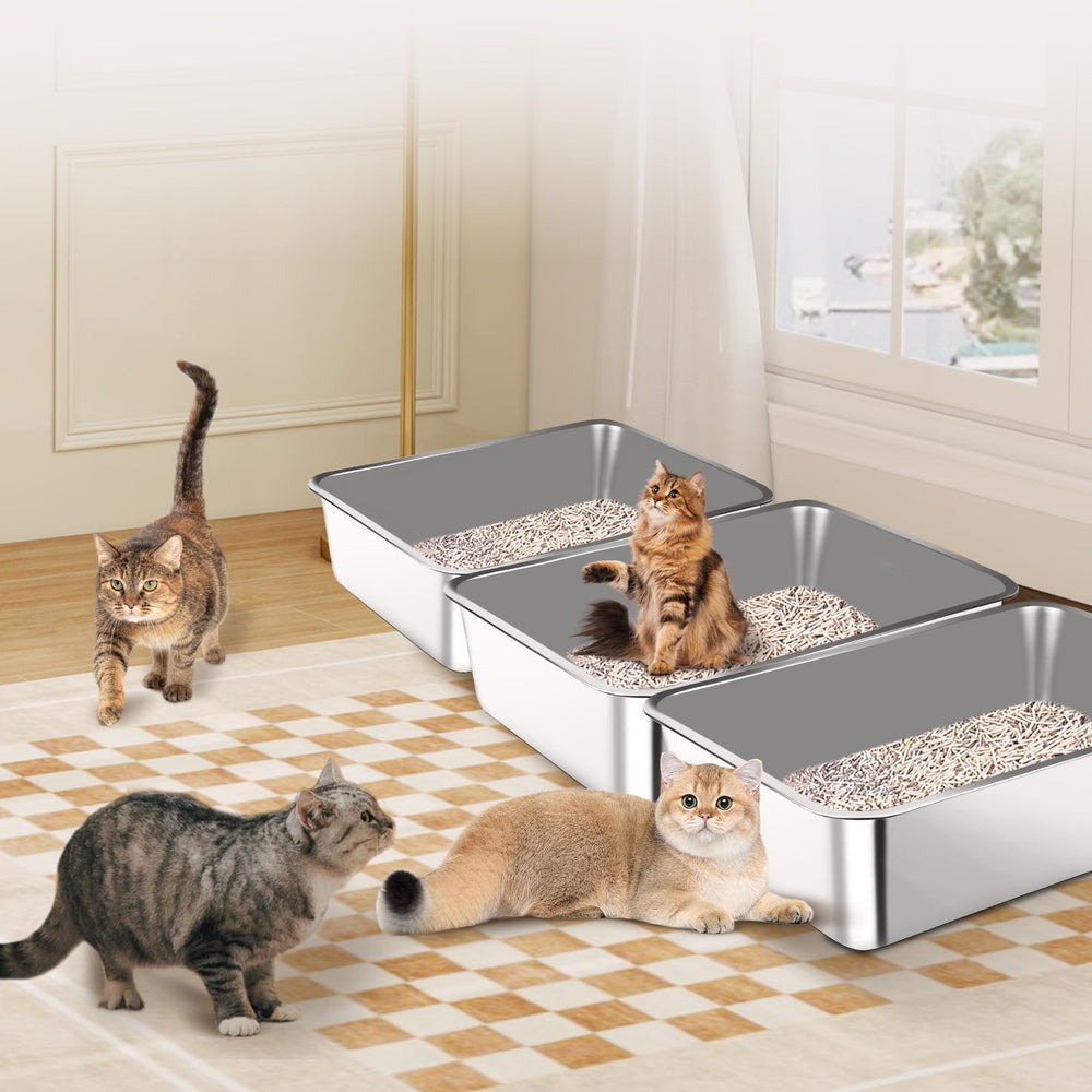 Bartuke litière inox polyvalente adaptée à chats et petits animaux.