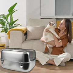Bartuke bac à litière inoxydable avec pelle incluse facilite le nettoyage