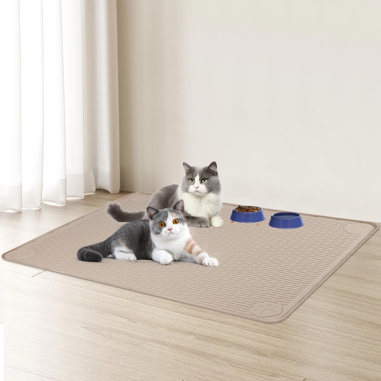 Bartuke tapis polyvalent chat et chien, idéal pour repas propre et sans débordement.