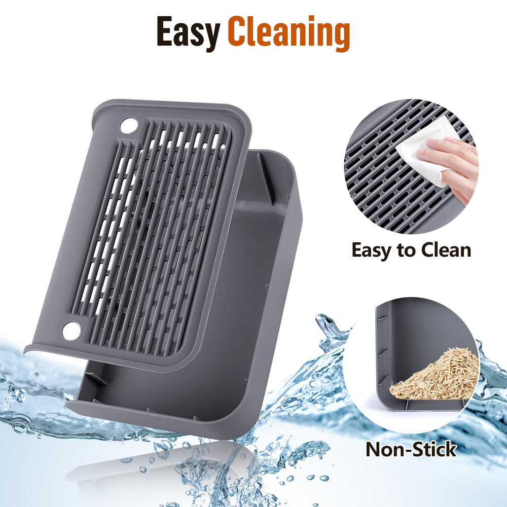 Bartuke matière plastique durable gris assure durabilité pour litière.