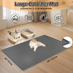 Bartuke Tapis Litière Chat Bord Élevé capte les débris avant contact au sol.